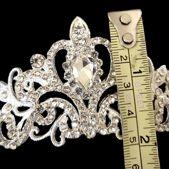 Wedding tiera silver tone and rhinestones. - Picture 2 of 3